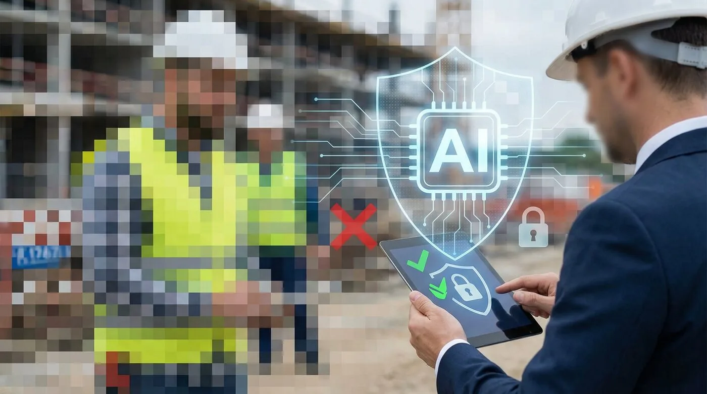 AI blurring on the construction site